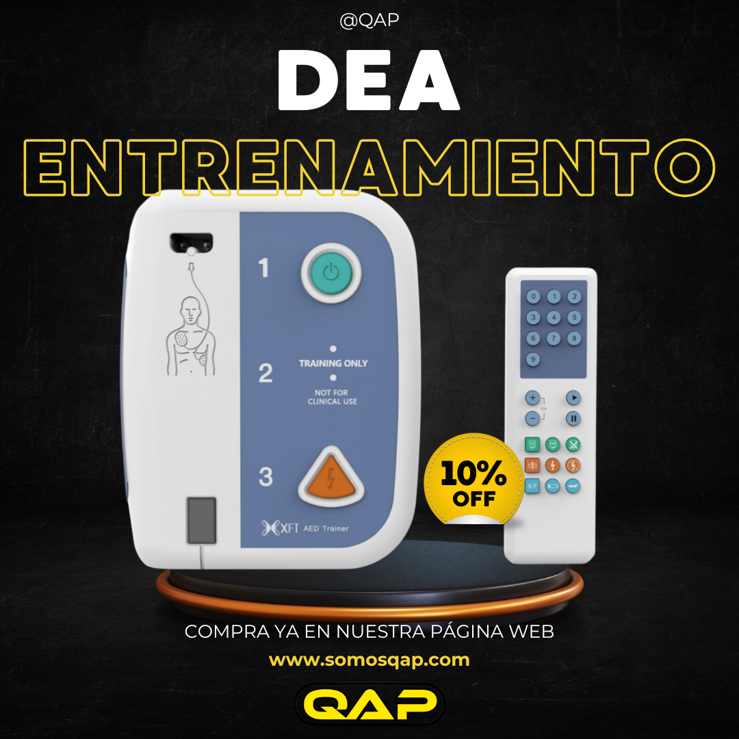 Entrenador de Desfibrilador Externo Automático (DEA) con Simulador CE en Español e Inglés